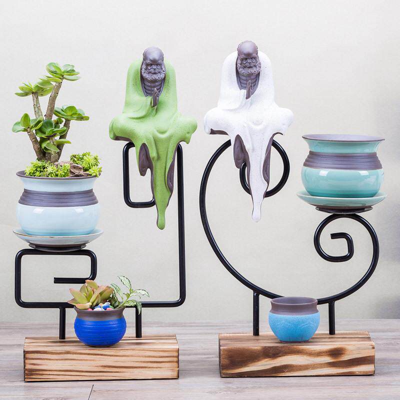 艺术盆栽花盆陶瓷复古哥窑大号室内多肉绿植盆景家居创意个性花盆