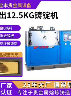 一出12.5国标金条银锭真空铸锭机全自动铸造设备银板料加工设备