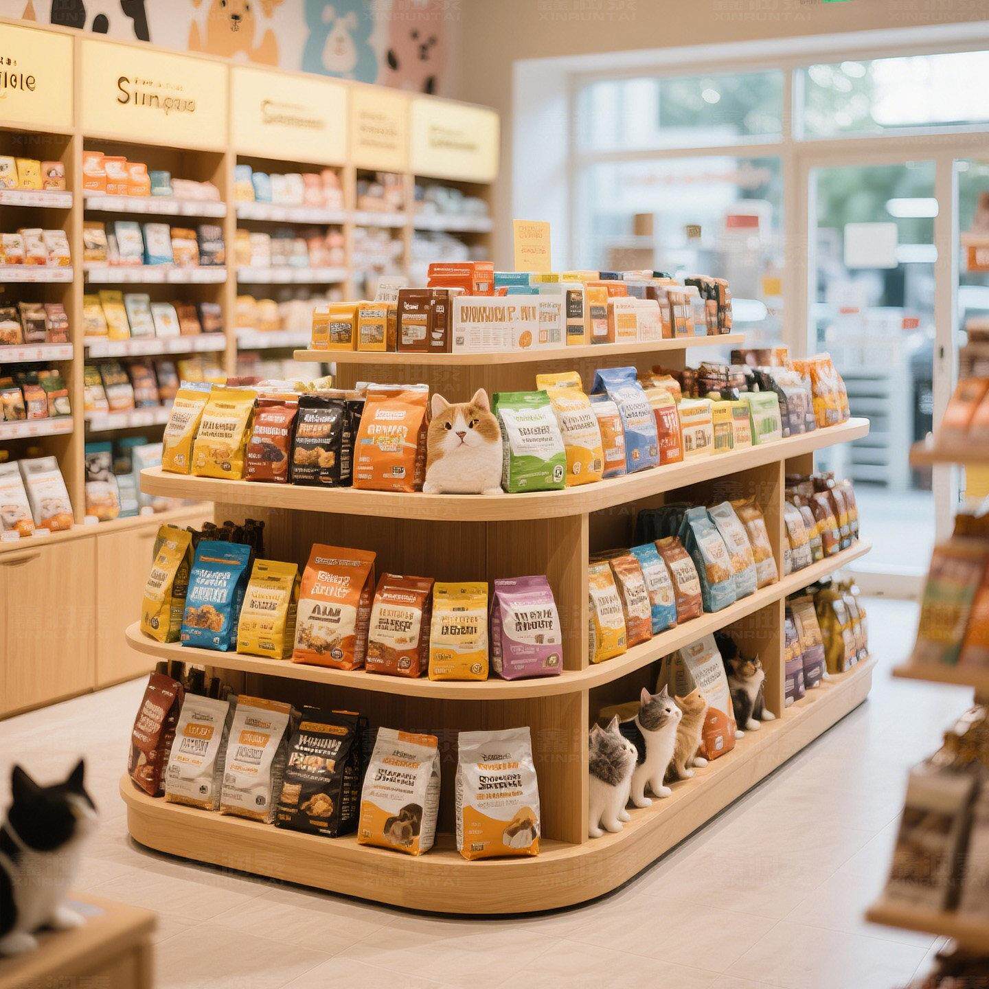 定制宠物店中岛台猫粮狗粮展示台置物架/陈列架/储物
