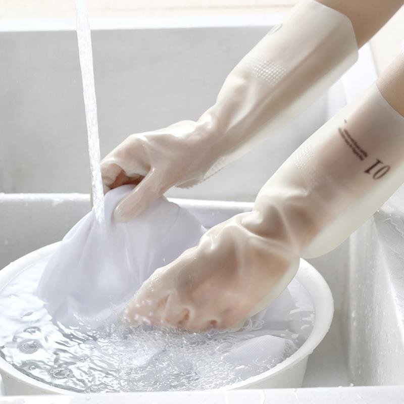 丁腈洗碗手套女防水橡胶清洁加厚植绒耐用型洗衣衣服保洁丁晴家务