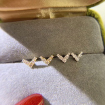 Hechang diamond 0.10ct 18K Gold personalized fashion V Shape Diamond Earrings