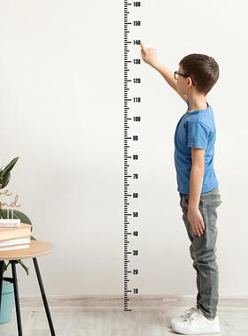 MS4420极简纯黑身高贴测量高度儿童身高尺背景幼儿园墙贴pvc定制