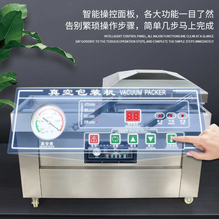 迪图600食品双室真空包装机平板冷冻品真空封口机抽真空塑封机