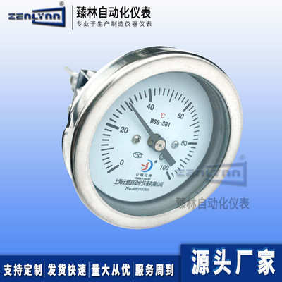 表盘60mm双金属温度计WSS-381万向指针温度计万向型双金属温度计