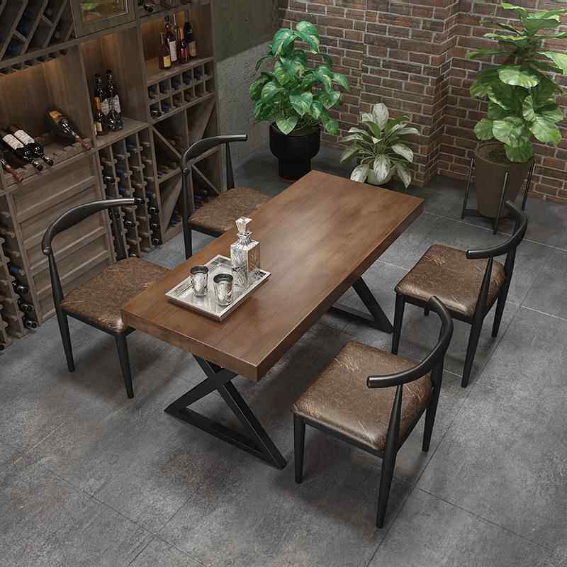 复古工业风清吧网红餐餐店饮桌艺椅组合奶茶酒吧1厅咖啡烧烤铁桌