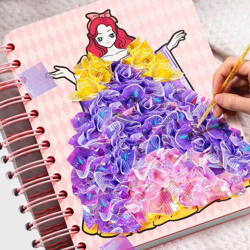 儿童画 画画 画本公主涂色绘本书幼儿园女孩玩具水彩便利贴填色图