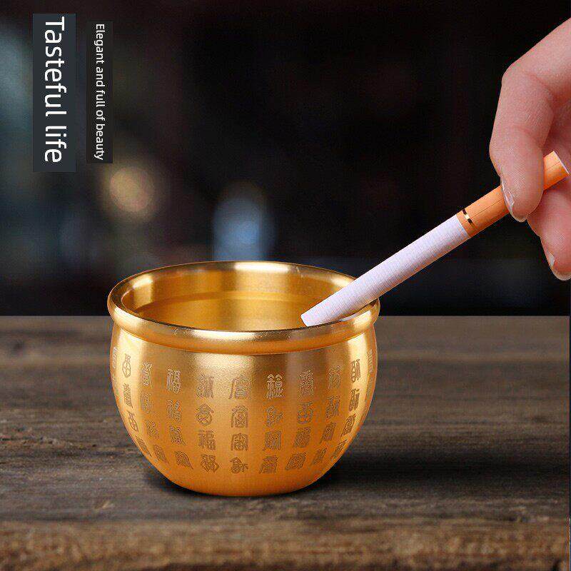 黄铜米缸百福缸铜缸摆件聚宝盆纯铜钥匙收纳铜盆存钱罐铜制工艺品