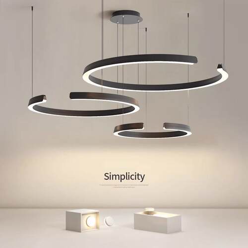 客厅吊灯2024年新款现代简约餐厅灯大气卧室主灯圆形圆环全光谱