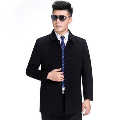 正冬款中年爸爸装羊羊绒大衣男夹克商呢务8888-WT时尚毛外套短款