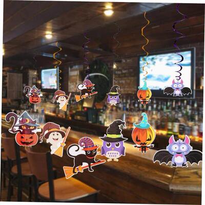 Halloween paper ghost Spiral pendant万圣节幽灵装饰