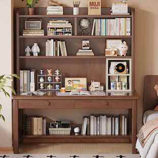 木实书WNT桌书架一体小写户儿型卧室童学习桌家用学生字桌书房电