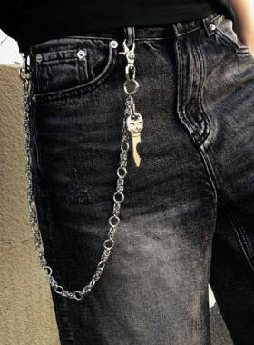 Men's Wide Leg Denim Shorts(Without Metal Chain), Denim