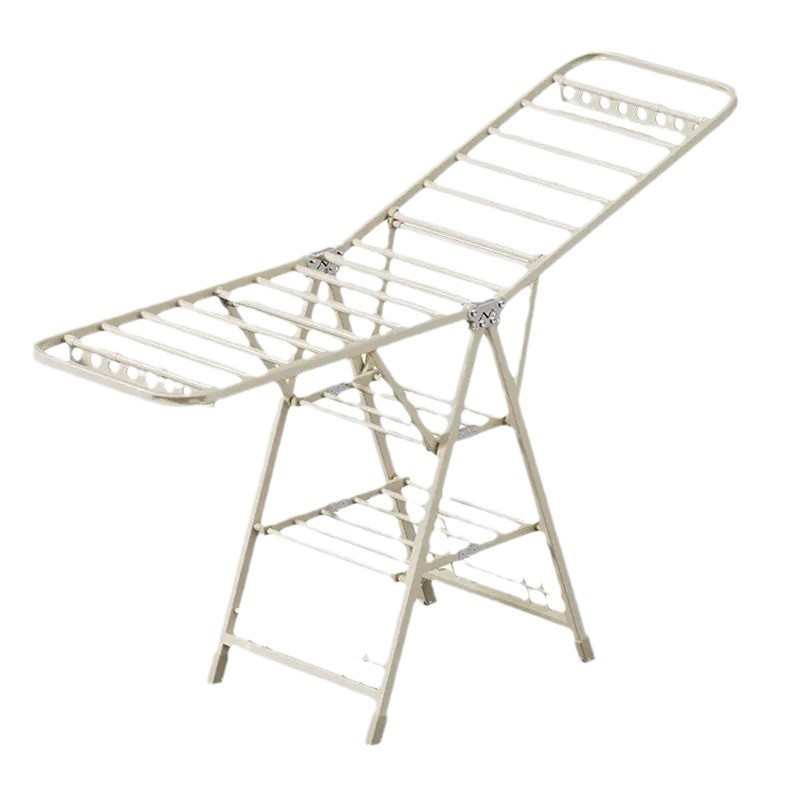 法式奶油折叠晾衣架落地室内简易挂衣架子阳台防风户外晒被子