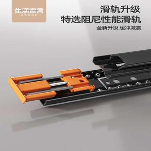 不锈钢碗碟收纳架抽拉式 橱柜拉篮厨房抽屉放碗盘子置物架
