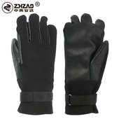 滑降黑色手套攀登救援探险防护手套骑行绳降索降掌心双层牛皮手套