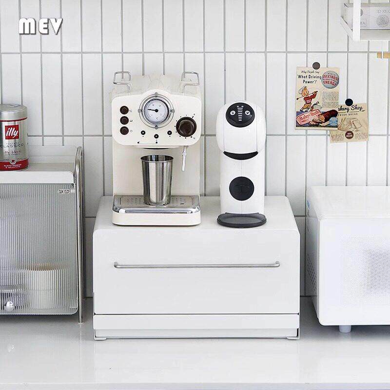 多层咖啡机置物架桌面杯子收纳盒抽屉式水吧台工具器材食品收纳柜
