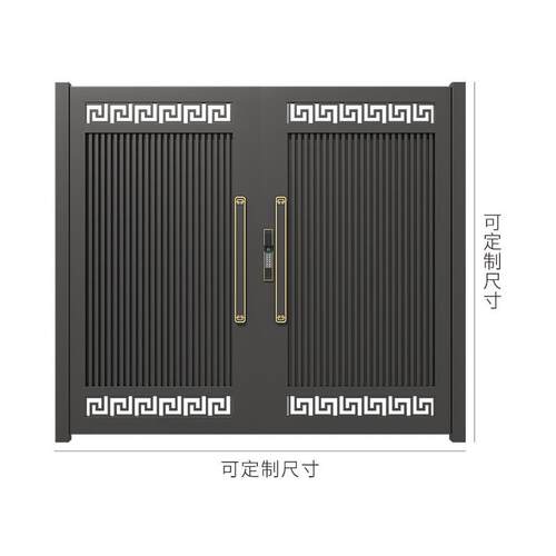 铝合金别墅庭院大门铁艺户外农村自建房双开大门电动花园院子大门