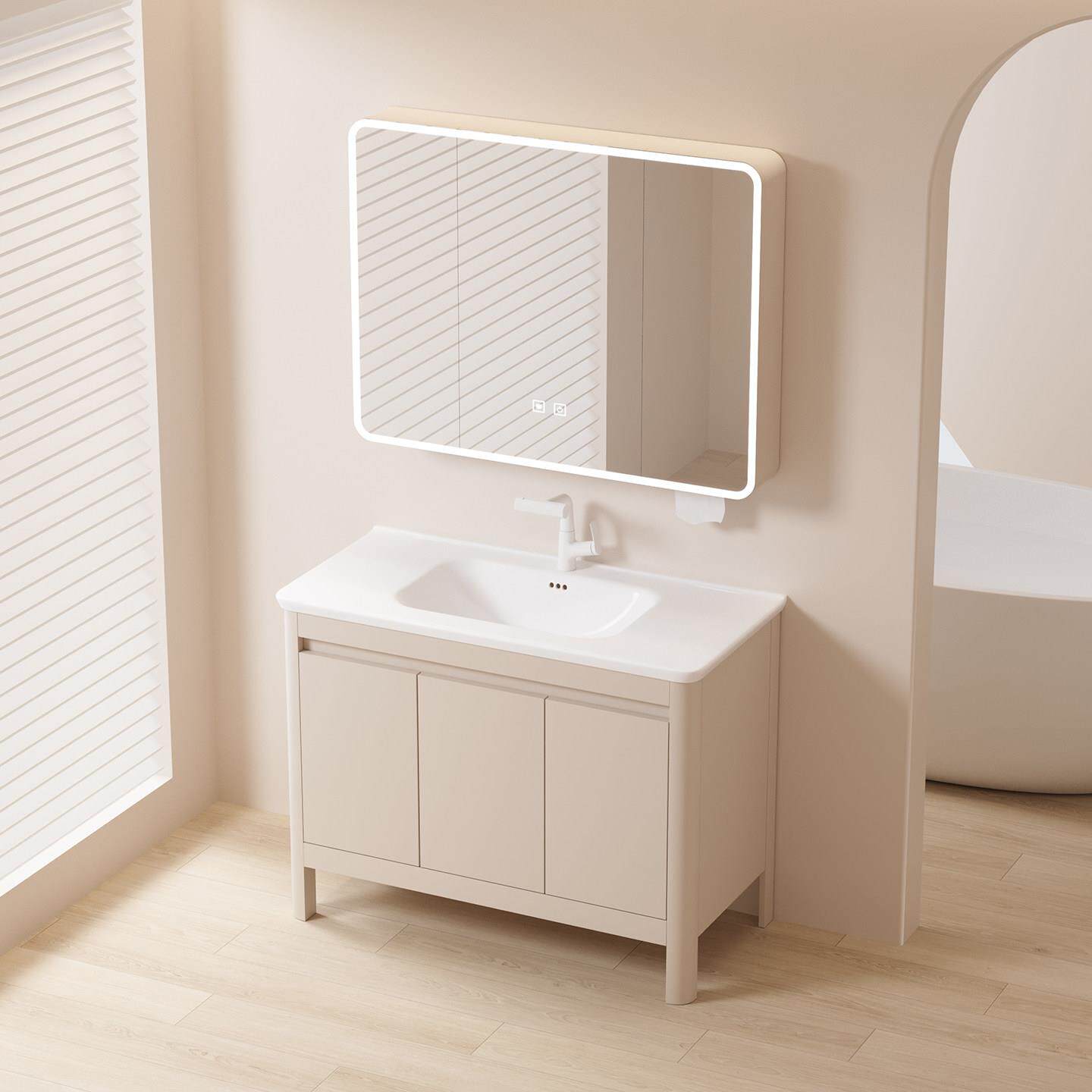 加厚蜂窝铝合金浴室柜组合卫生间陶瓷一体盆洗手洗脸池卫浴洗漱台