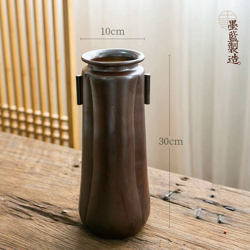 陶瓷中华阿古陀花艺器皿日式花花 插花器瓶小原 投入流禅意花道