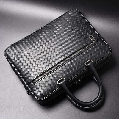 Men Bags Mini Briefcase Laptop 14 13 Cowskin Genuine Leather
