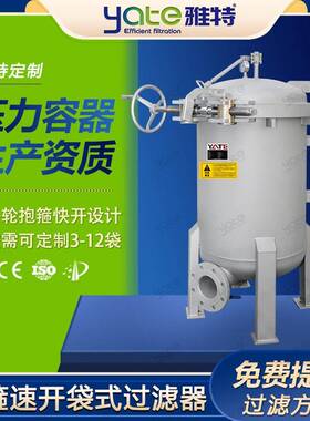 精细化工抱箍快开不锈钢袋式过滤器锂电多晶硅过滤机工业过滤设备