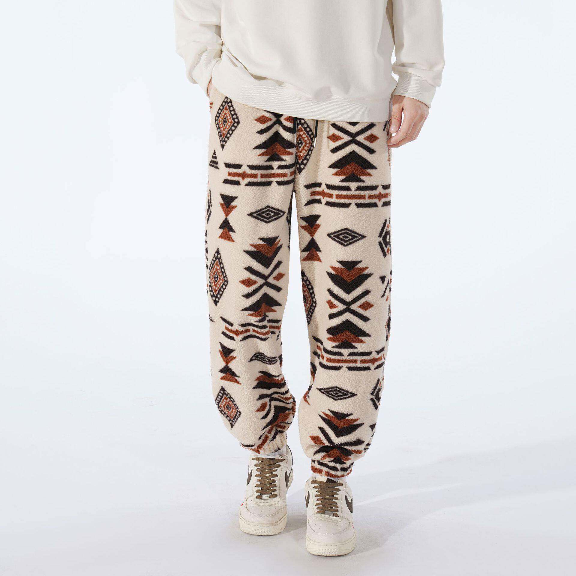 Men's Winter Fleece-Lined Thickened Warm Ethnic Style Pants