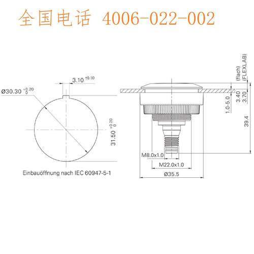 IP68防水按钮开关型号1.11.011.001/0550现货IP69K带绿灯开关RAFI