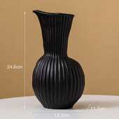 水培 饰摆件纹创意简约陶瓷磨砂 花瓶器欧式 贝质感干花家居装