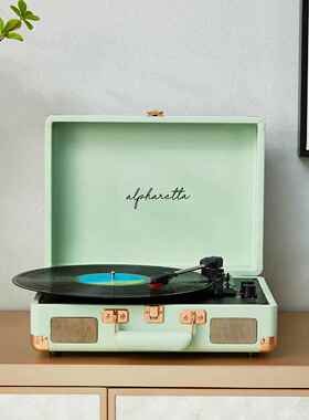 Alpharetta黑胶唱片播放器覆古蓝牙Lp电影留声机唱片播放器音频
