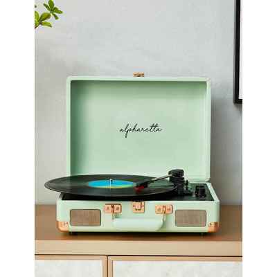Alpharetta黑胶唱片播放器覆古蓝牙Lp电影留声机唱片播放器音频