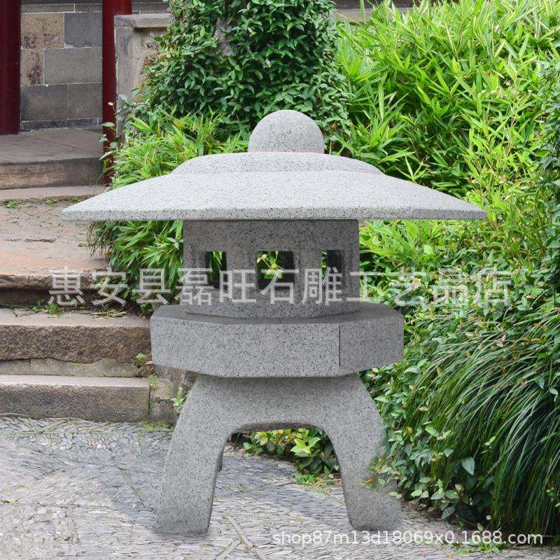 石雕石灯笼石头灯户外草坪灯日式庭院灯花园酒店落地灯园林禅意灯