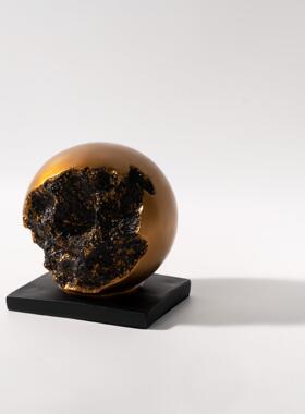 北欧创意仿形铜球圆雕塑摆件现家居客厅玄关桌面抽D-FX20BJ象代艺