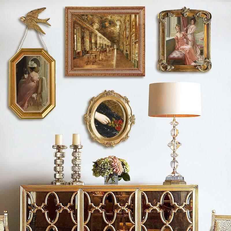 法物式复相ENP框装饰画中客古风画古典人古画欧式组合画厅照片墙