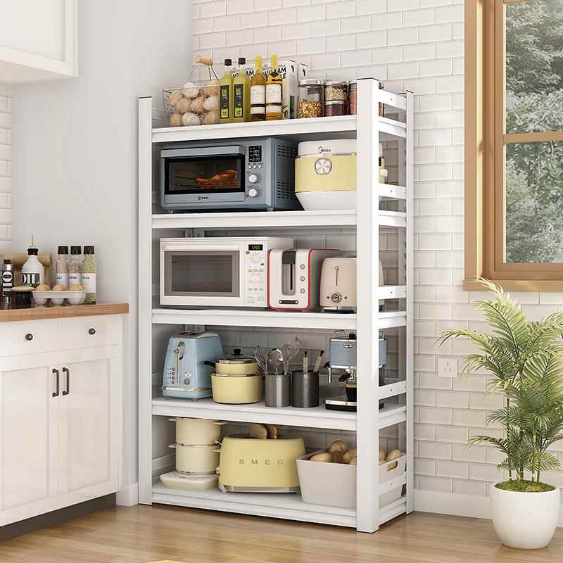 围栏款微波炉烤箱白色多层置物架落地三面护栏收纳架储物架
