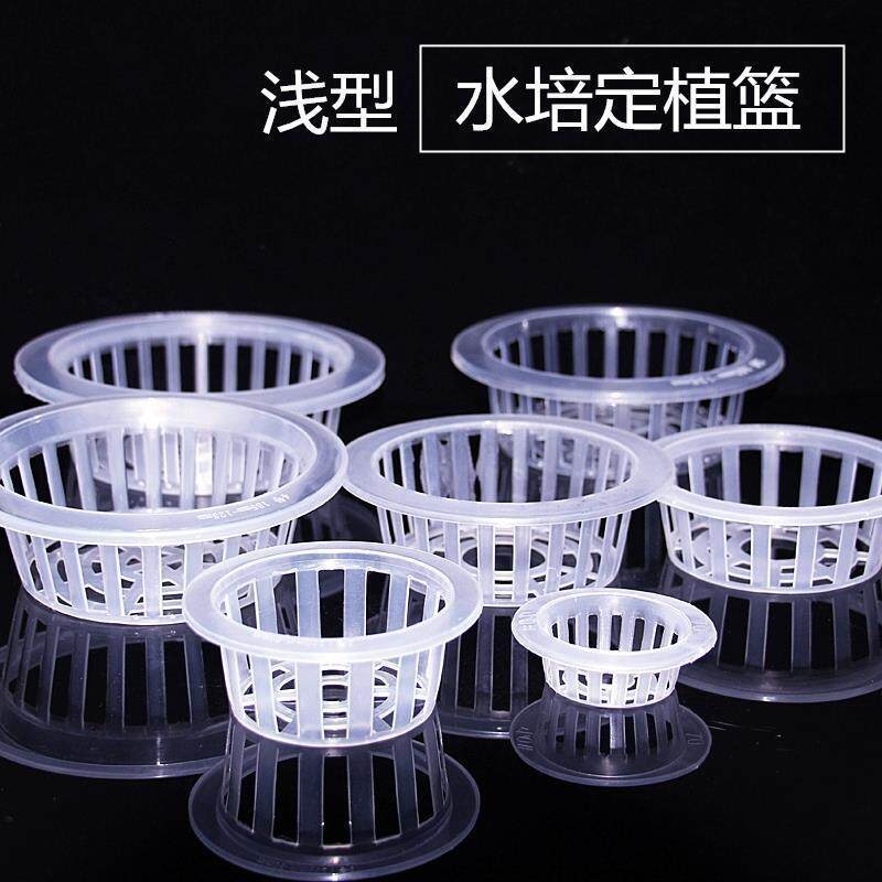 塑制方形圆形深浅定植篮水培花器无土栽培固根器玻璃花瓶定植篮