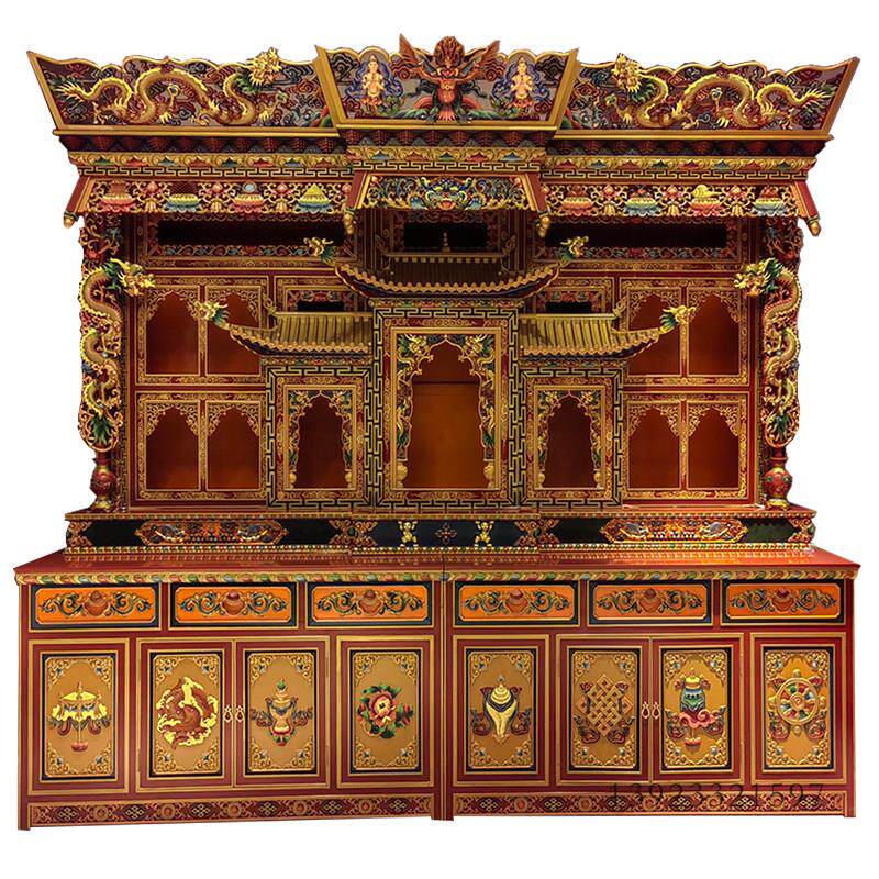 实木藏式佛龛立柜寺庙佛堂神龛祠堂神台密宗佛柜供台供奉台定制