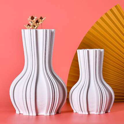 3D打印现代简约花瓶摆件客厅插花家居装饰品陶瓷创意电视柜花器