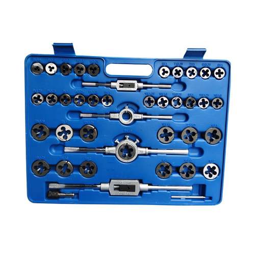 公制110件手动丝攻丝锥板牙组套装组合轴承钢螺纹机用圆铰扳手