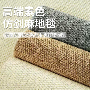 纯色剑麻圈地风菠萝垫免洗可擦茶几仿地毯极纯色奶油毯沙发客厅新