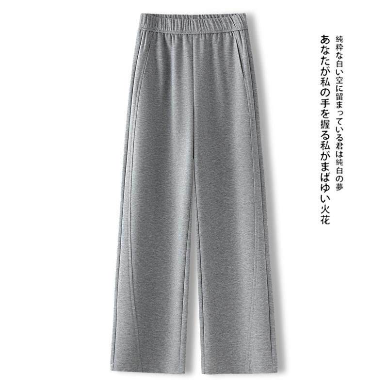 灰色阔腿裤女秋冬2025新款加绒宽松卫裤垂感休闲高级感香蕉直筒裤