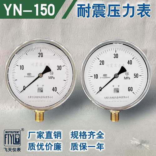 无锡飞天FTYLB厂家直销YN150径向 油压冲油气压抗震耐震压力表