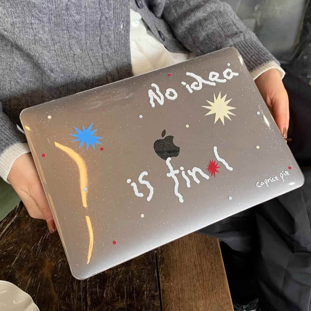 Caprice Pie "No idea is final"笔记本电脑保护壳MacBookPro细闪透明壳M1M2防磕碰