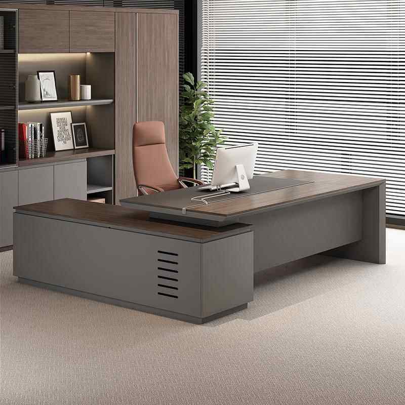 老板办公桌高档大班台公司总经理室桌子现代简约桌椅组合办公家具