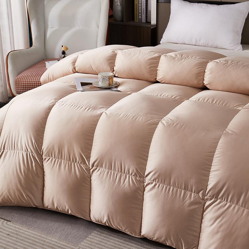 高YY-TM001档婚厚被加羽被立体纯色超柔白鸭绒冬被羽蓬松双绒人保