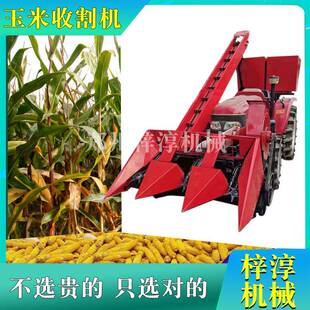 自走式玉米收获机收割机2行行带剥皮小型青储收割两用带粉碎秸秆