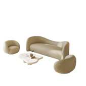 女装 店休息区沙发双人网红奶油侘寂风现代简约客厅美容院接待 服装