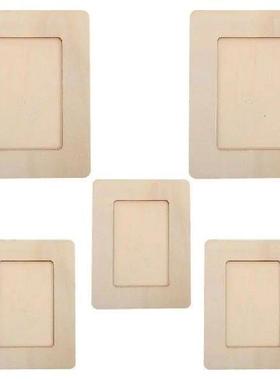 5 Pcs Wooden White Blank Photo Frame Picture Frames Desk