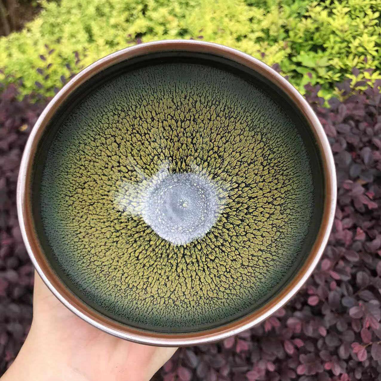 建阳鉴展绿茶套装大茶杯茶杯天目釉铁纯手工陶瓷杯
