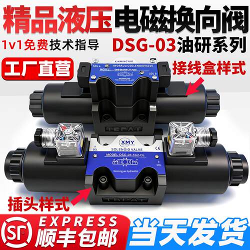 DSG-03-3C2-DL液压电磁换向阀24V电磁阀220V液压站02-3C6/4/3/2B2