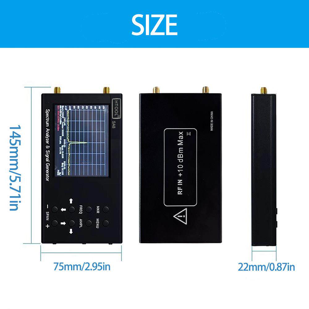 HTOOL-SA8中文版6G频谱分析仪&信号发生器无线信号检测手持信号仪